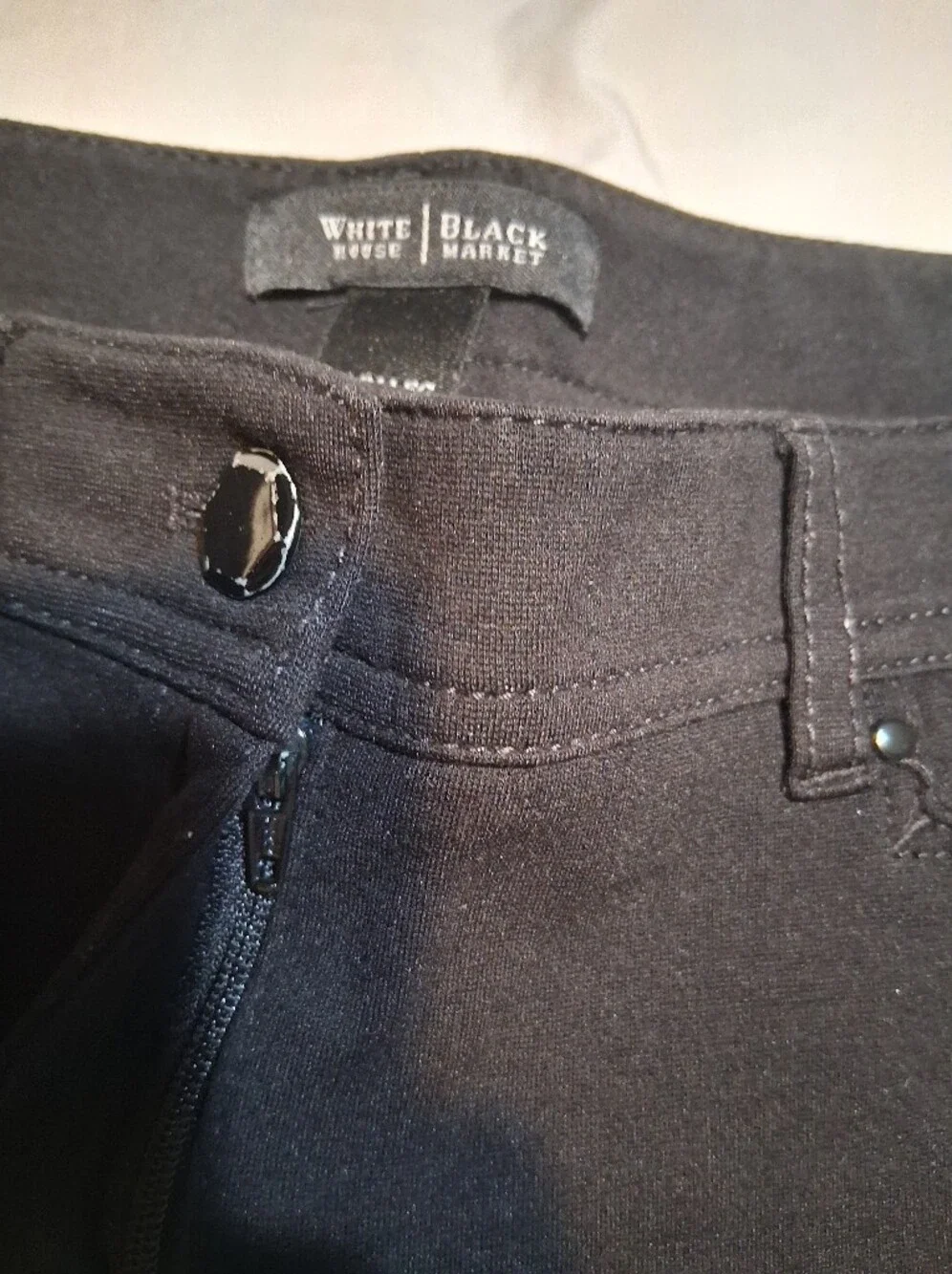 White House Black Market Black Slim Leg Career Pants Size 8R Office Minimalist